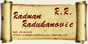 Radman Radukanović vizit kartica